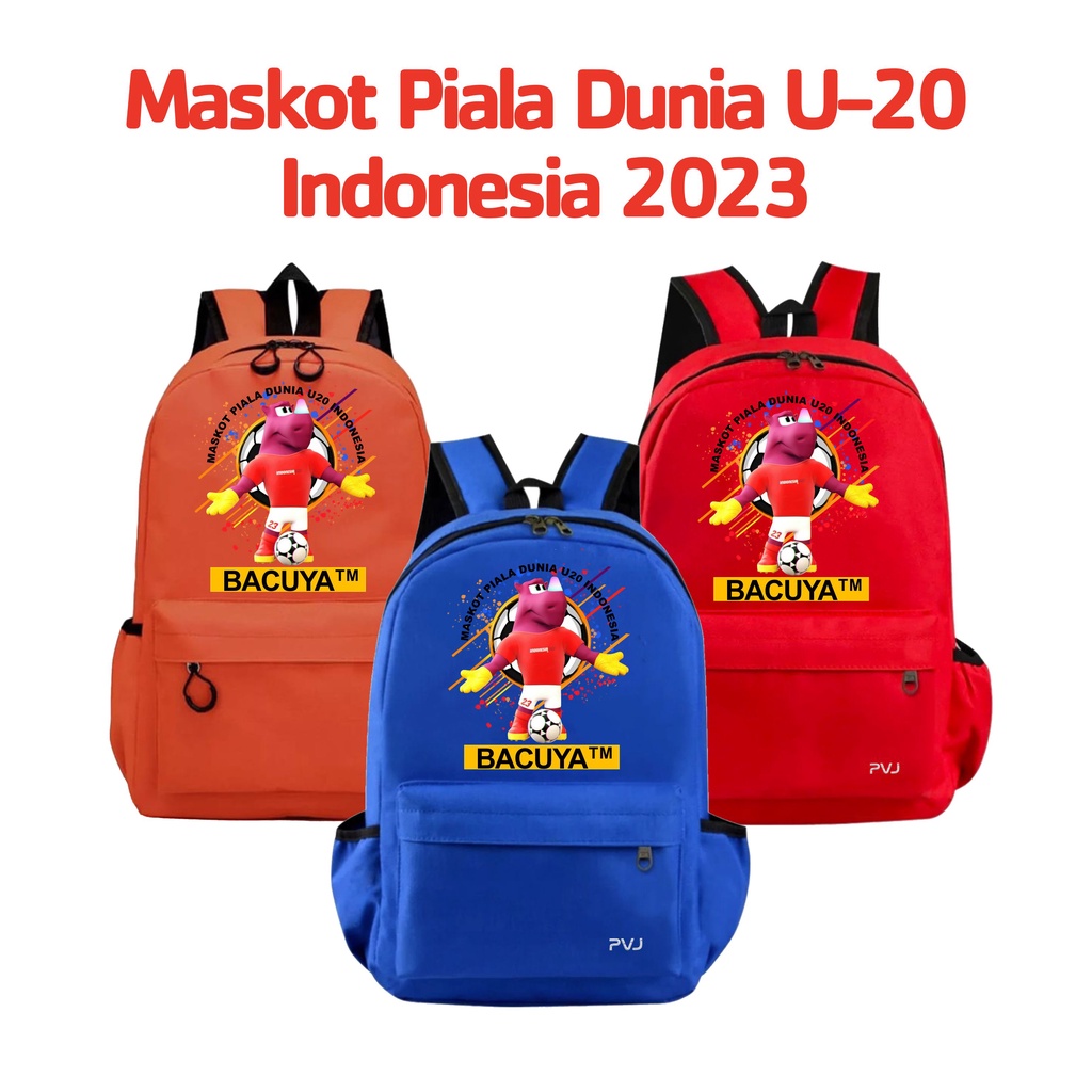 PVJ - Tas Anak Laki-laki dan Perempuan Motif Bacuya Maskot Piala Dunia Indonesia 2023