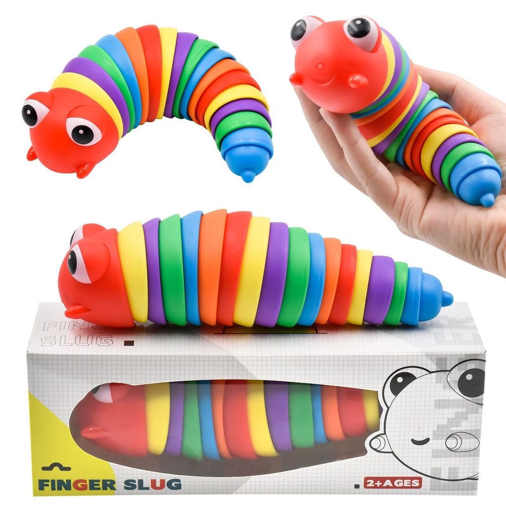 TokoPapin Mainan Fidget Ulat Siput Finger Slug Toy Squishy Penghilang Stres Anak