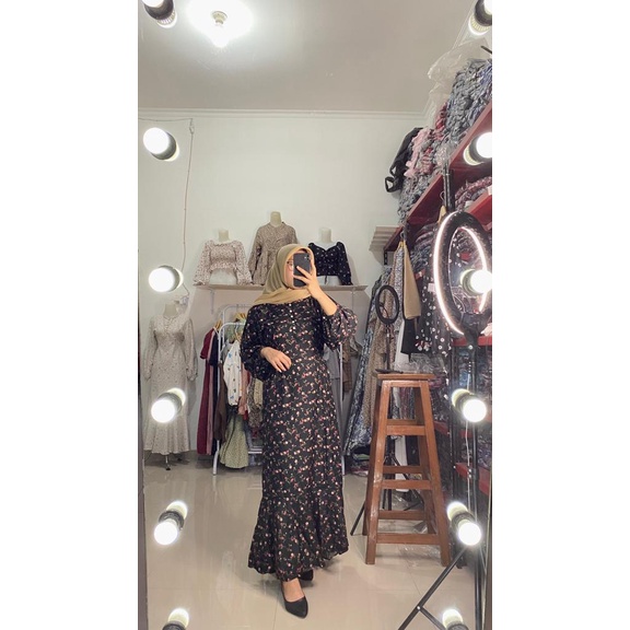 BEFAST - ZFS OOTD Dress Maxi ANDERA / AIMEL FISHTAIL MAXI DRESS / KOREAN MAXI DRESS / ZALICA SHAKILA Bunga Kekinian Korean/ LongDress Wanita / Dress Model Terbaru / Fashion Wanita Kondangan/Pesta / Dress Maxy Motif / OOTD Ala Korean Style