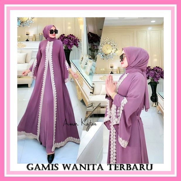 Midi Dress Rayon Premium Terbaru Kekinian 2023 Viral Gamis Wanita Dewasa Midi Dress Busui Rayon Mewa
