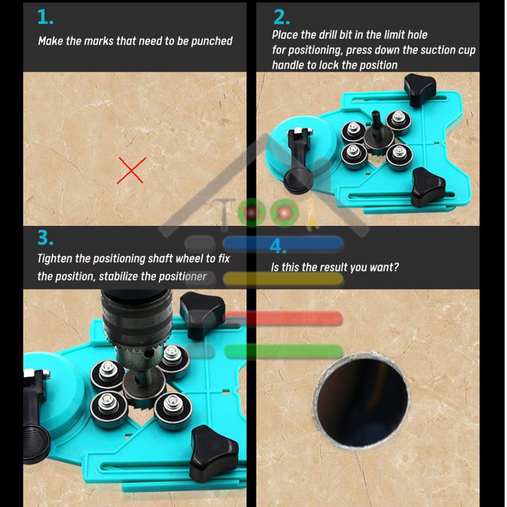 PELUBANG KACA KERAMIK GRANITE BETON HOLESAW HOLE LOCATOR 4 - 83MM