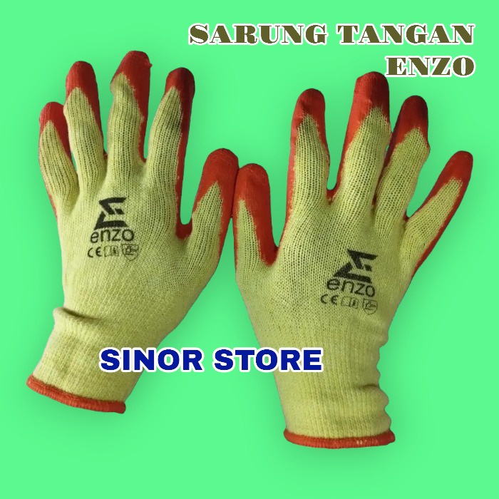 Sarung Tangan Kombinasi Katun Karet Latex Sarung Tangan Safety Heavy Duty Grip Anti Slip