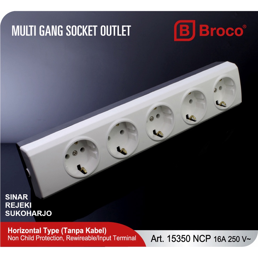 Broco Stop Kontak Lubang 5 Non CP