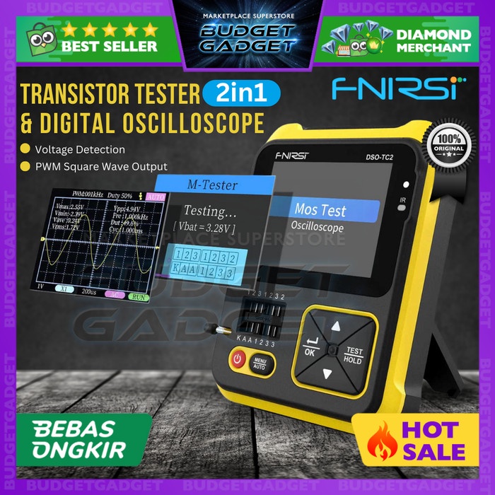 FNIRSI 2in1 Transistor Tester & Digital Oscilloscope Handheld -DSO-TC2