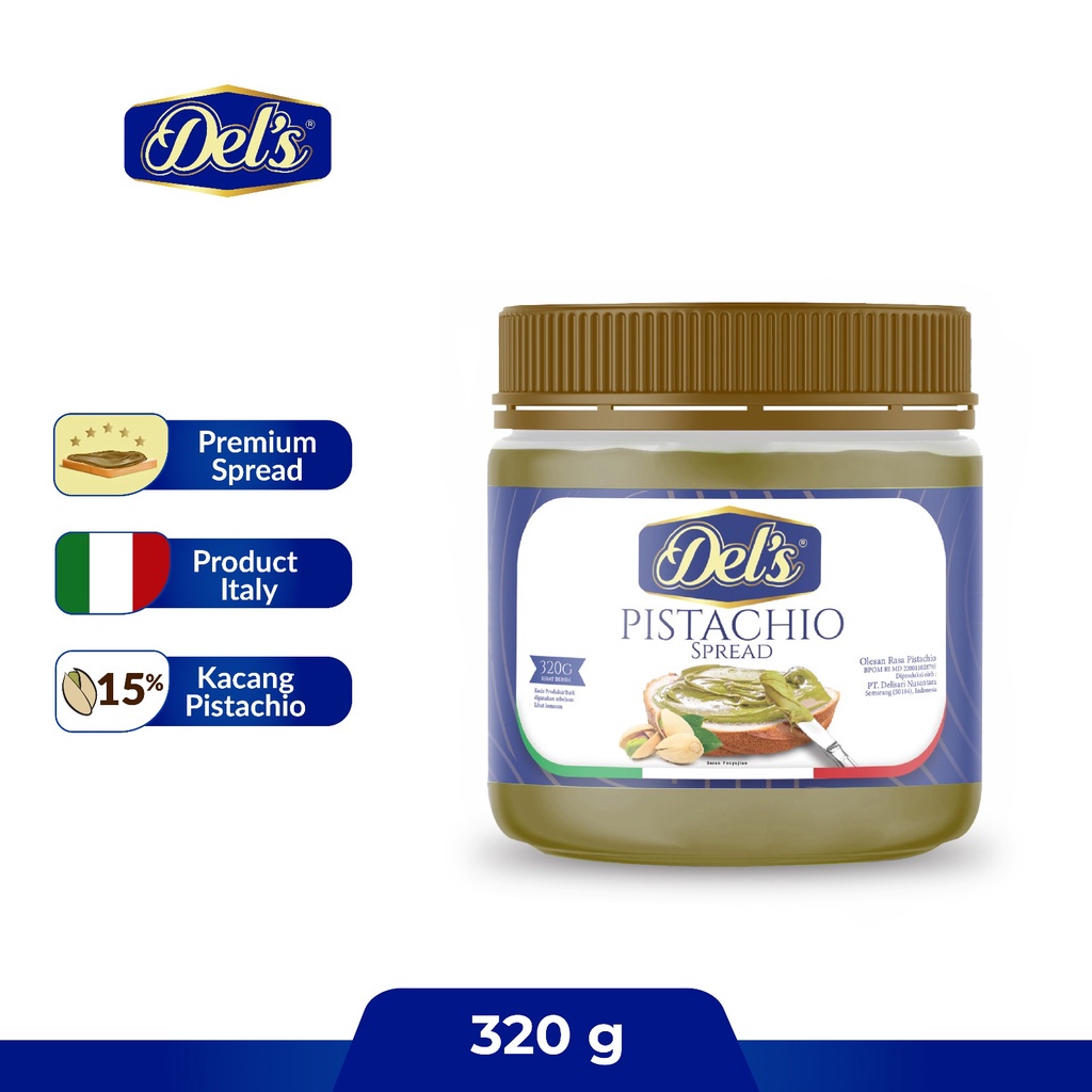 

Del'S Pistachio Spread / Selai Pistachio / Gran Pistachio - 320 G