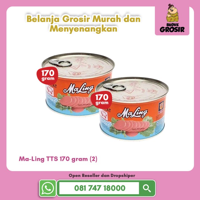 

MALING TTS 170 GRAM HAM PORK ( ISI 2 PCS )