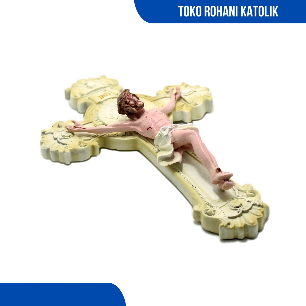 SALIB GANTUNG BENEDIKTUS 25 CM (FIBER) / SALIB DINDING KATOLIK / SALIB BENEDICTUS UKIR / SALIB DINDING KRISTEN