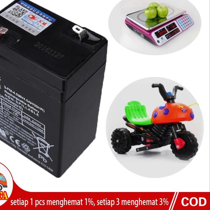Ready Stok aki kering 6v 4.5ah/ aki kering genset 6v 20ah/ aki kering Baterai Aki Kering 6V 4.5Ah 