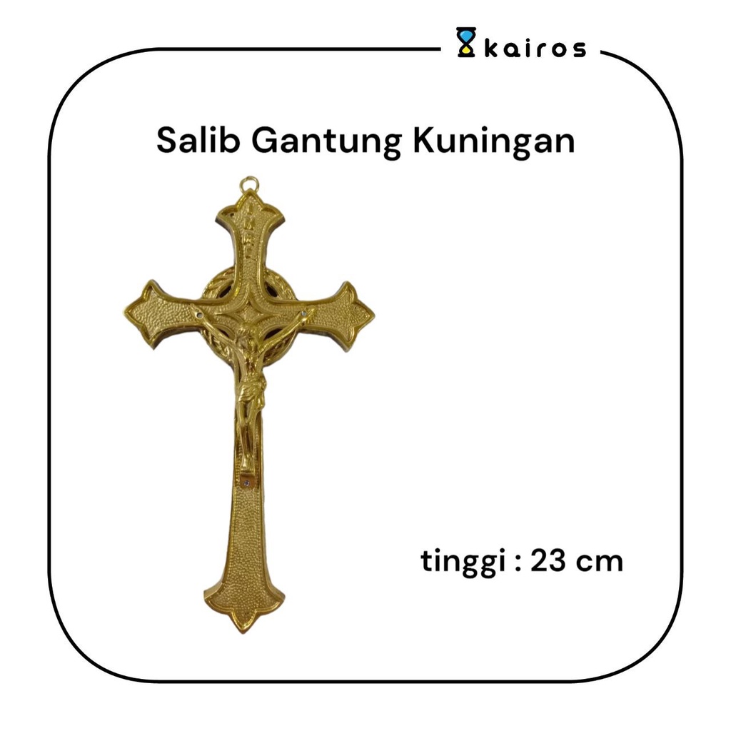 Salib Gantung / Salib Dinding Bahan Kuningan