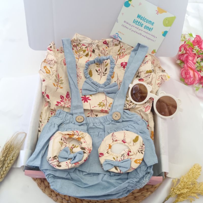 Hampers premium bayi perempuan GIANNA set / paket hemat dan lengkap gift set baby newborn girl box cantik eksklusif motif