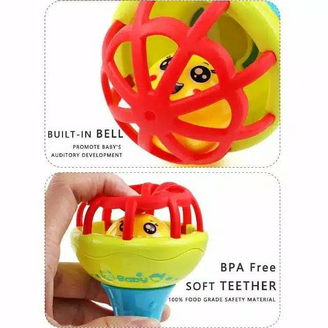 MMM Mainan Kerincingan Rattle Genggam Bola Bayi teether rattle stick Rattle Toy Single mainan gigitan bayi BPA FREE