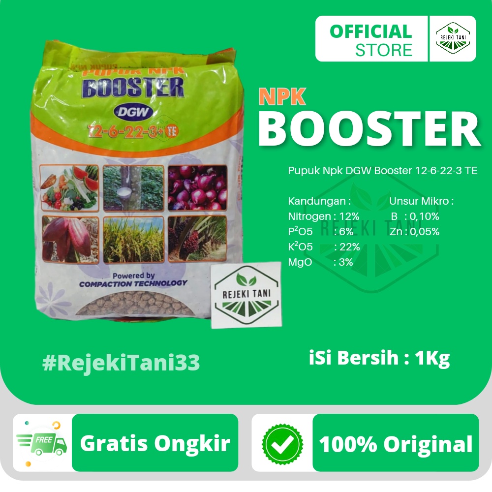 Pupuk BOOSTER DGW 1kg 12 6 22 3 TE Npk BOSTER Kemasan Pabrik Untuk Meningkatkan Pertumbuhan bobot Bu