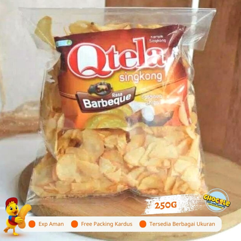 

PROMO 1.1 QTELA SINGKONG BBQ 250G || PUSAT GROSIR SNACK DAN COKLAT KILOAN ORIGINAL || CEMILAN INDOFOOD II LEBARAN 2022