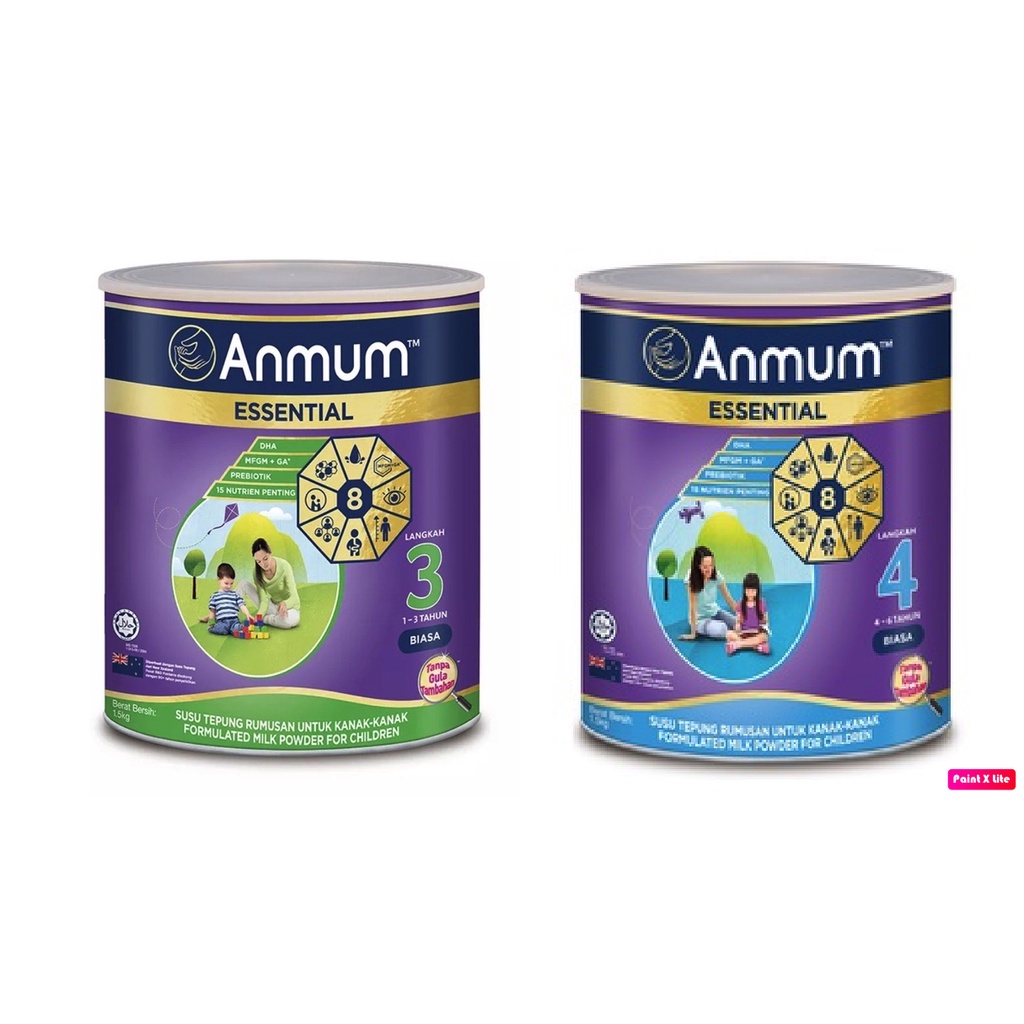 Anmum Essential Step 3 4 Formulated Milk Powder Plain (1.5kg) MALAYSIA