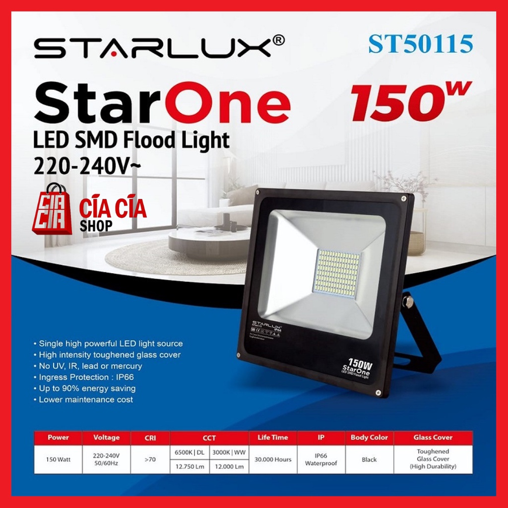 STARLUX STARONE Lampu Tembak 150 WATT Lampu Sorot LED 150W LED Flood Light 150 W