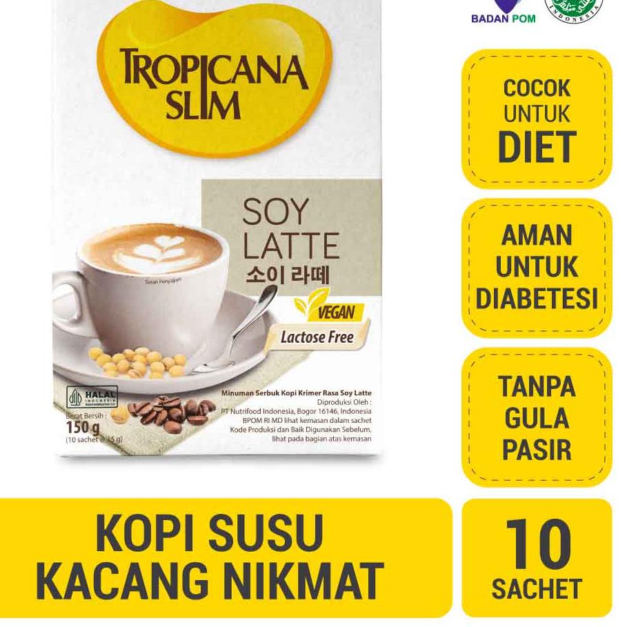 

FLASH SALE Tropicana Slim Soy Latte 10 Sachet - Kopi Plant Based Bebas Gula murah