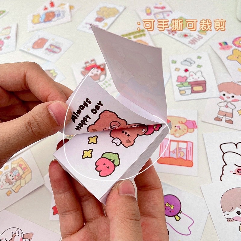 Book Stiker Kartun mini Lucu 1pcs isi 24 lembar sticker momo buku korea notesbook stiker buku momo tempel