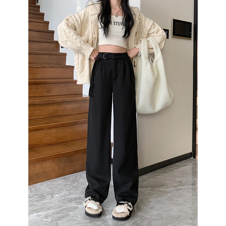 Celana Kulot Highwaist Wanita Terbaru Kekinian Celana Panjang Hitam Korean Style Pants Loose