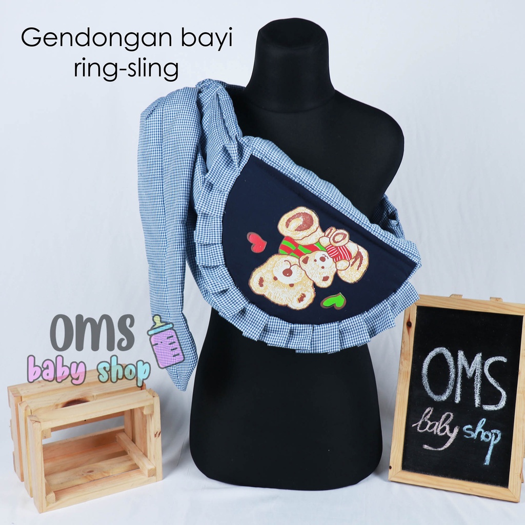 [ FREE TAS PLASTIK ] Gendongan Bayi Ring-sling Dengan Topi / Penutup Kepala Bahan Lembut dan Halus