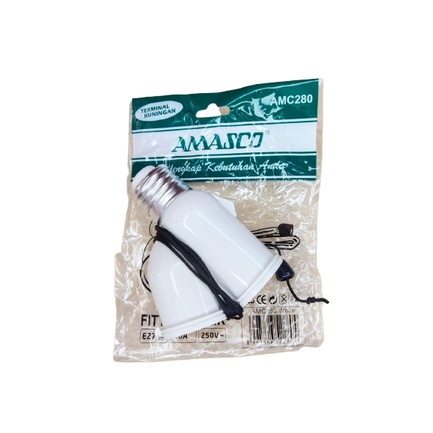 Amasco Fitting Lampu Tarik 2 Cabang / Fitting Gantung Tarik Amasco