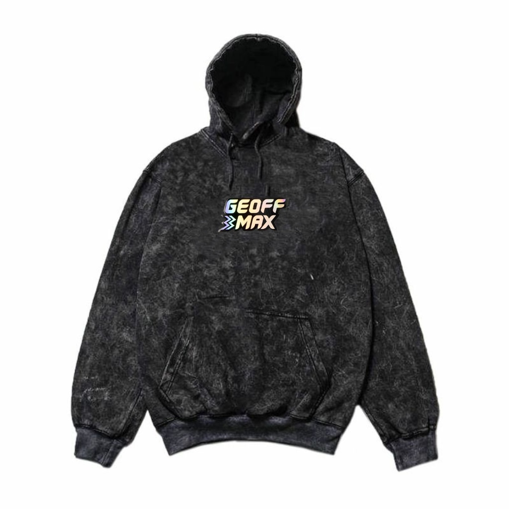 Geoff Max Oficial - Pullover Hoodie Woshing Black Snow #05 Pria Wanita Katun Plecce Tebal Premium Si