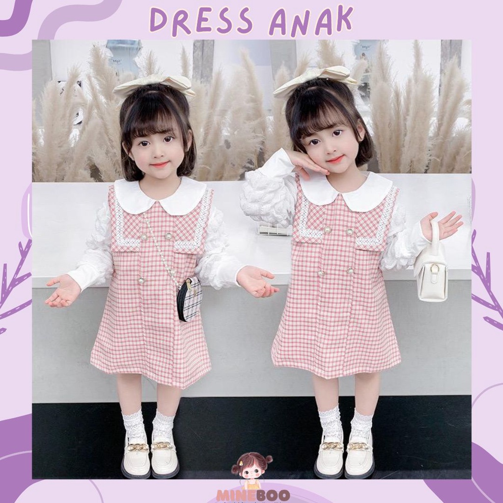 mineboo - DRESS BECCA PEARLS EBV Baju Dress Anak Perempuan Import Bayi Perempuan Gaun Rok Pakaian anak