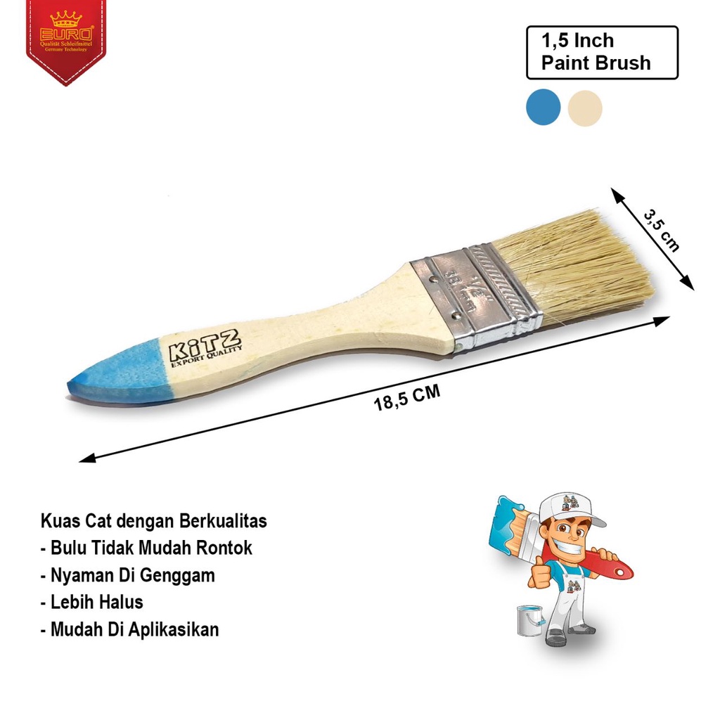 Kuas cat 1.5 inchi KITZ/kuas MURAH Berkualitas