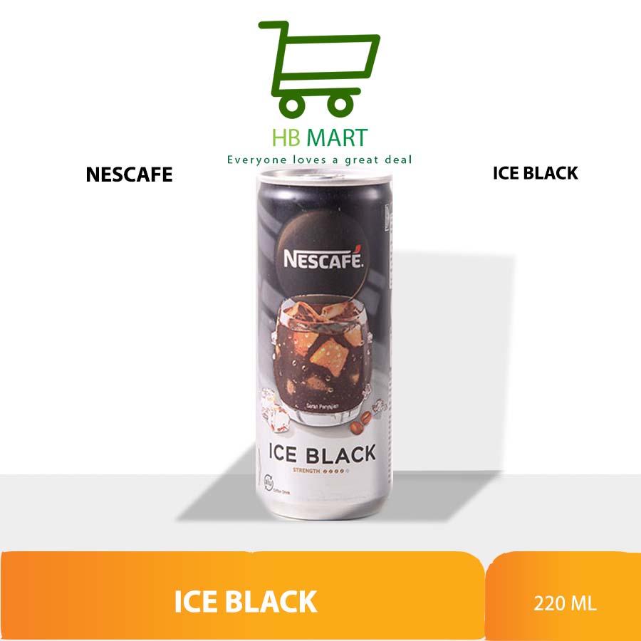 KHUSUS OJOL Kopi Nescafe Kaleng ICE BLACK Can 220 ml  1 dus 24 kaleng