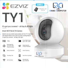 EZVIZ TY1 1080P Bundle Micro 32GB - Smart Wifi &amp; port RJ45 Pan &amp; Tilt Camera