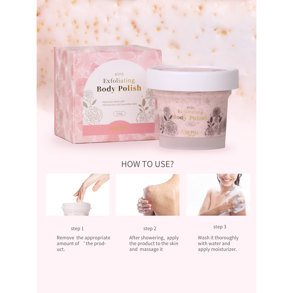 [BPOM] GIRLPAL Body Scrub 100g Exfoliating Scrub Badan &amp; Handbody Lulur Whitening Brighty Moisturizing