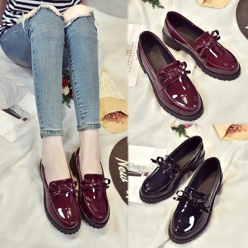 SEPATU WANITA LOAFERS OOTD GLOSY PITA DOCMART JESSY 009