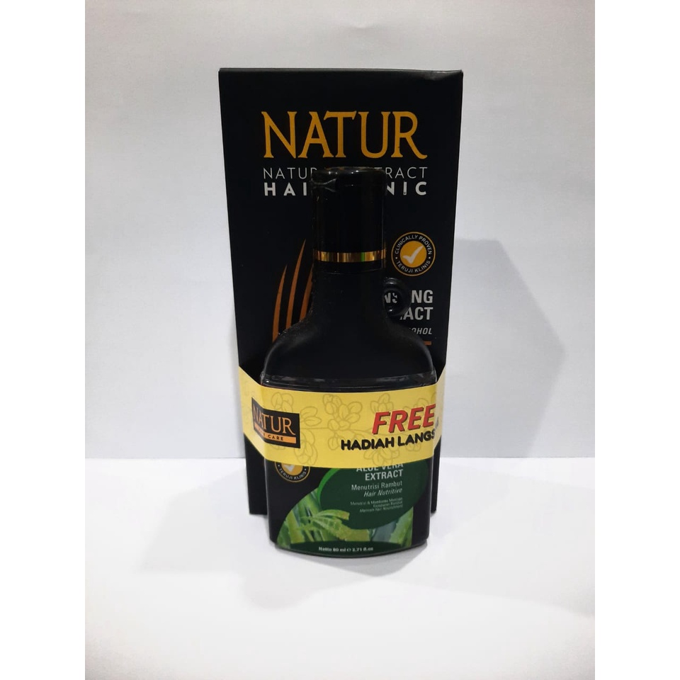 NATUR  BANDED Hair Tonic Ginseng 90ml FREE NATUR Shampoo Aloe Vera 80ml