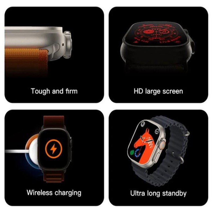 xqxm Smart watch T800 ultra Jam tangan Pintar 49mm series ultra wireless charging Terbaru pria dan wanita android dan ios