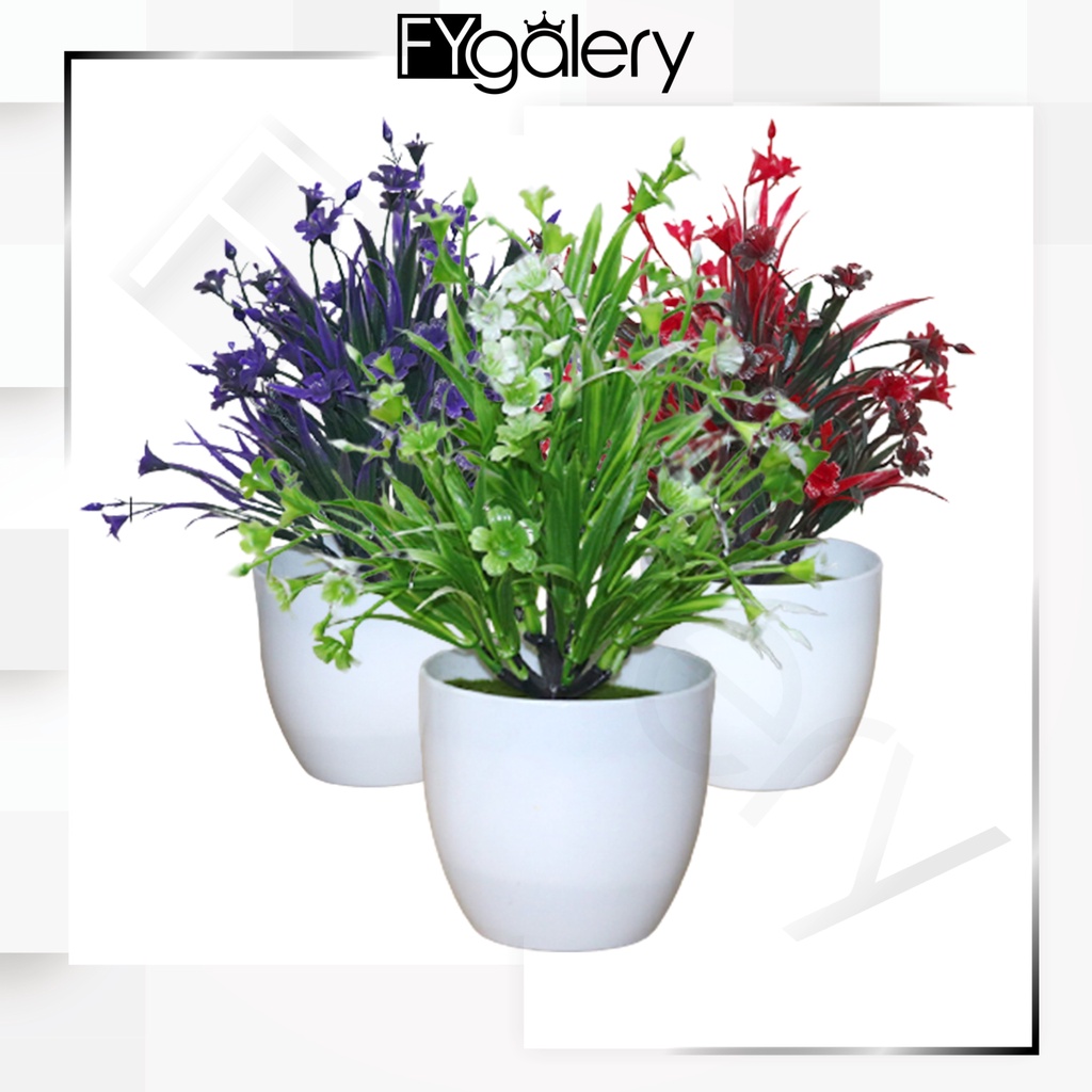 FYGALERY PT45 Pot Tanaman Hias Bunga Hias Plastik Ornamen Pot Bongsai Artificial Flower Decoration