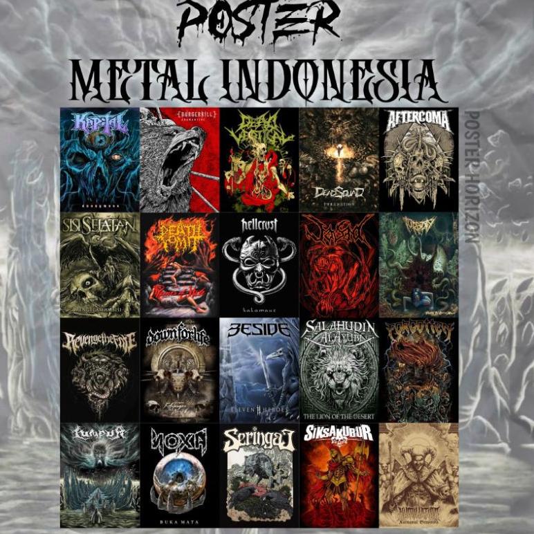 HARGA SPESIAL ISI 10PCS / POSTER BAND METAL INDONESIA