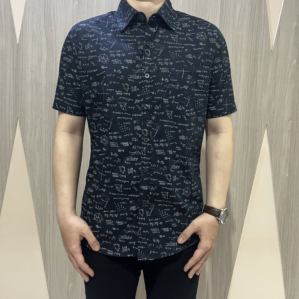 GRIDLINE - S287 Garnet Red &amp; Dark Navy - S183 Black] Kemeja Katun Pria Lengan Pendek Slimfit Simpel Elegan M-XXL Fashion Premium