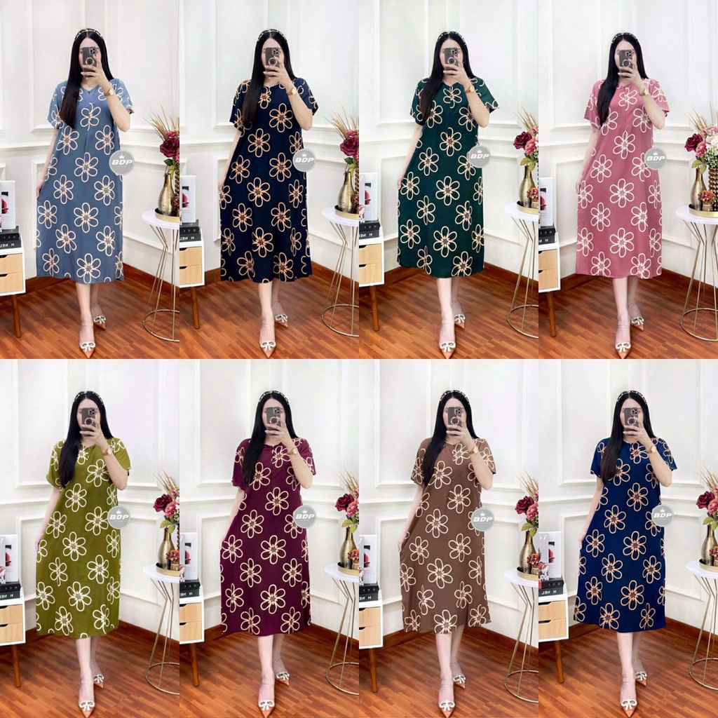 Daster Wanita Rayon Grade A Busui Resleting Depan Baju Tidur Daster Kekinian