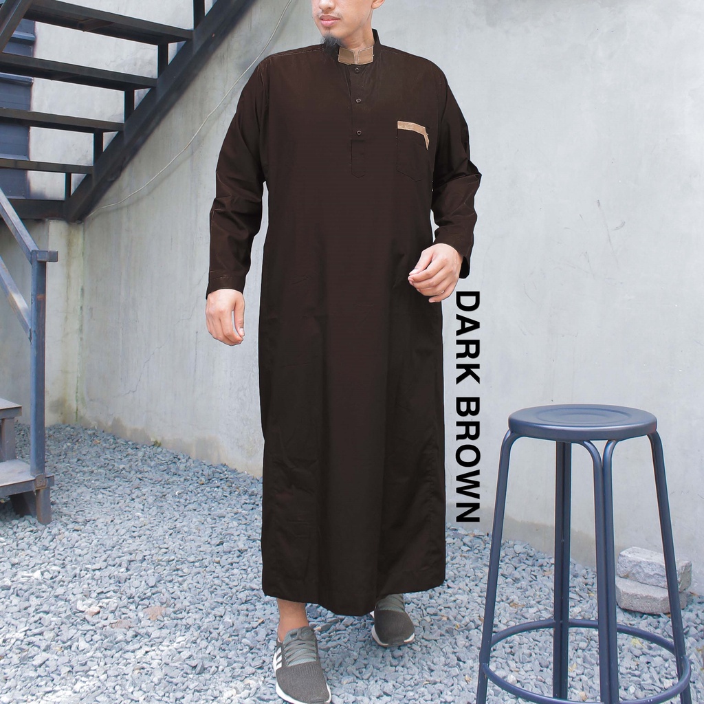 [BIG SIZE] Thobe/ Gamis pria dewasa/ Jubah lengan PANJANG JUMBO kode THJ01 Busana muslim Pria Dewasa bahan katun flat berkualitas