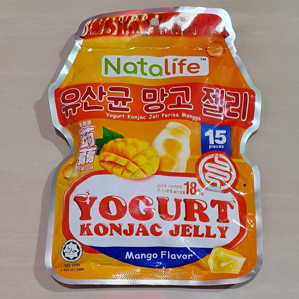 Natalife Yogurt Konjac Jelly Mango Flavor Perisa Mangga 15 x 20 Gram