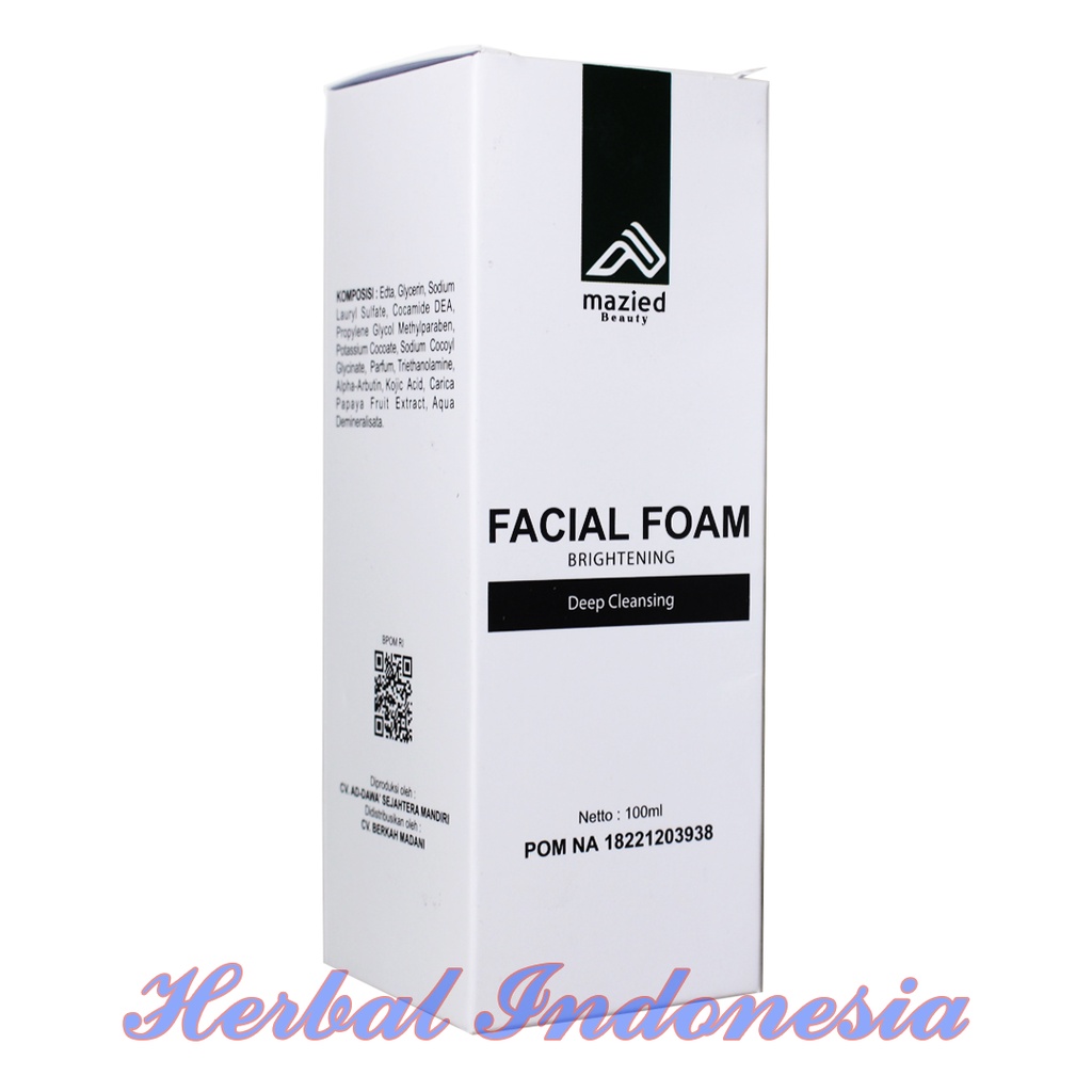 MAZIED - FACIAL FOAM BRIGHTENING DEEP CLEANSING 100ML - SABUN PEMBERSIH MUKA - PENCERAH