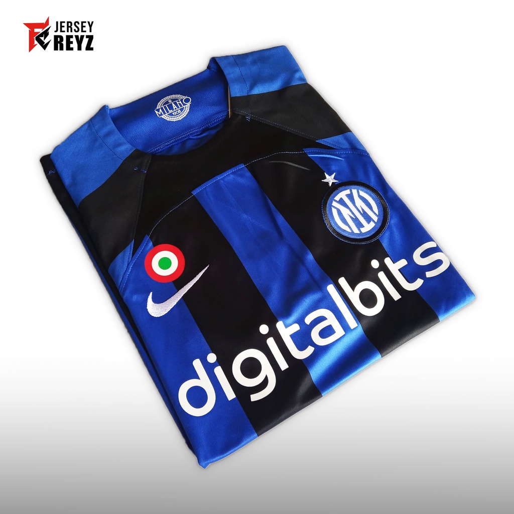 Supporter Version - Jersey Inter Home (+Patch Coppa Italia)  Musim 2022 2023 22/23 Grade Ori GO