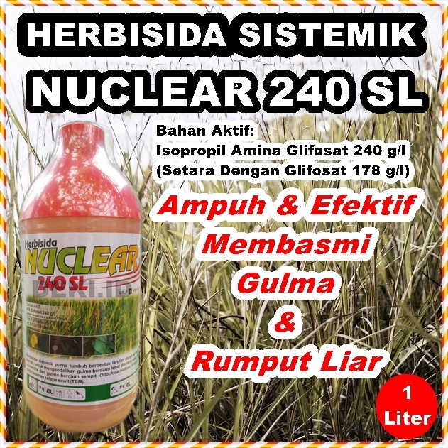 Nuclear 240 SL 1 Liter Herbisida Sistemik Obat Pembasmi Rumput Liar Gulma Tanaman