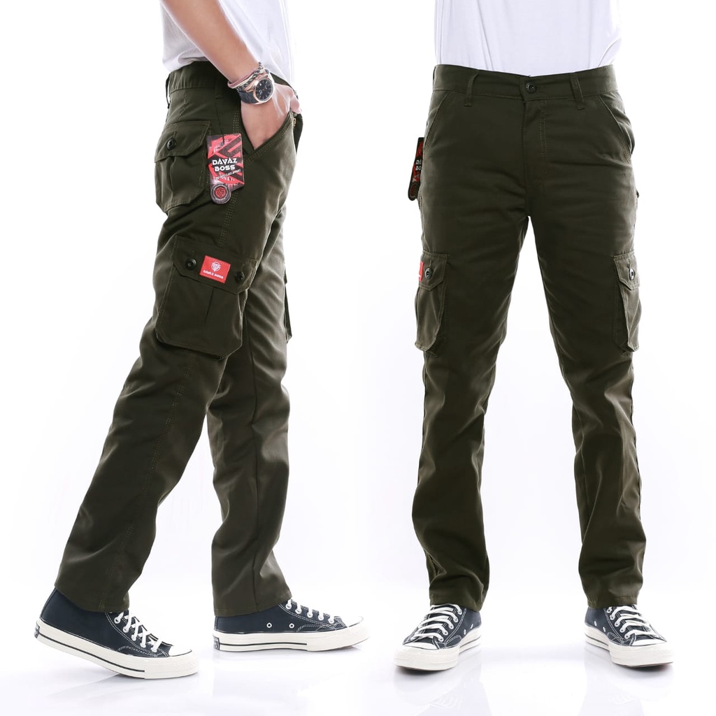 CELANA CARGO PANJANG/CARGO PANJANG DEWASA / CARGO PRIA WARNA GREY-MOCCA-CREAM-HITAM DARI SIZE 27-33