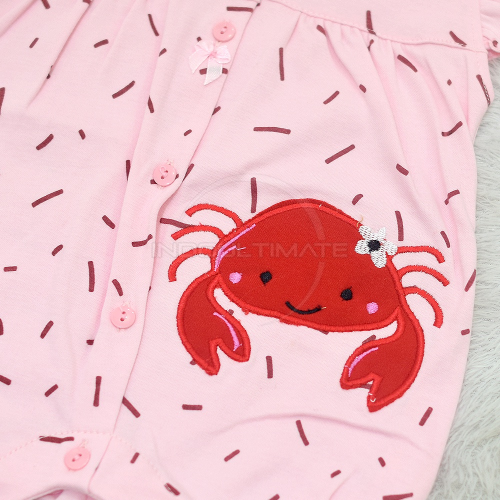 Jumpsuit bayi SNI BABY LEON COTTON 0-6 Bulan Baju Bayi Anak Perempuan GY-043 Jumper Kerut kodok