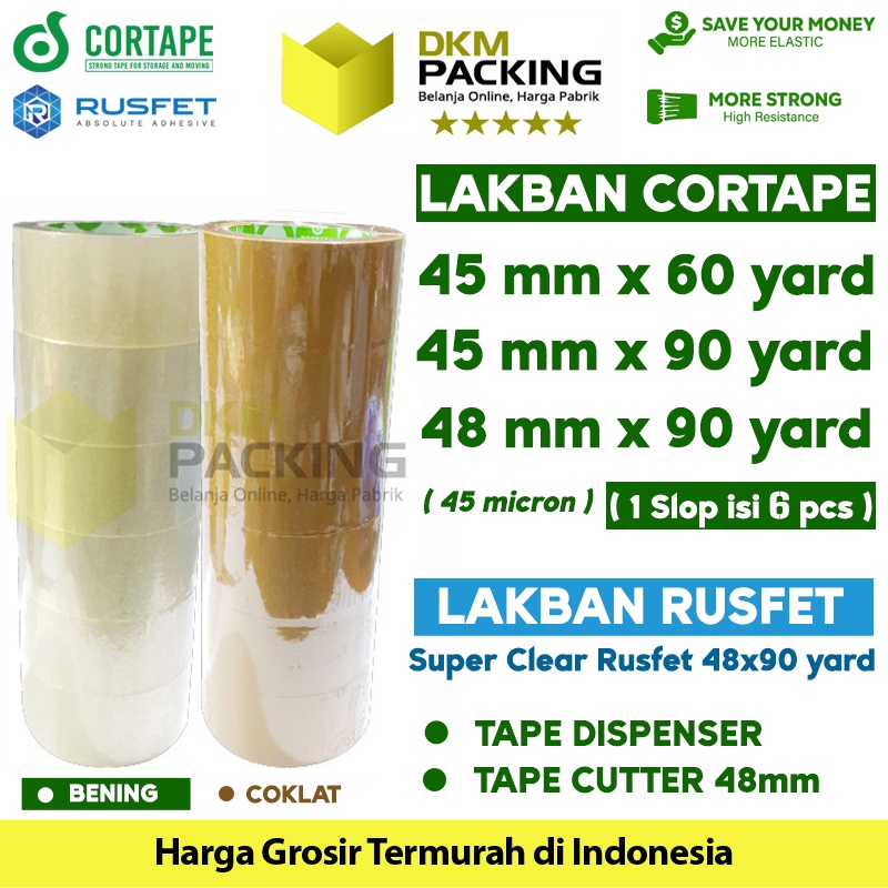 

Lakban 48mm x 90yard CORTAPE Plakban Isolasi PREMIUM /SELOP