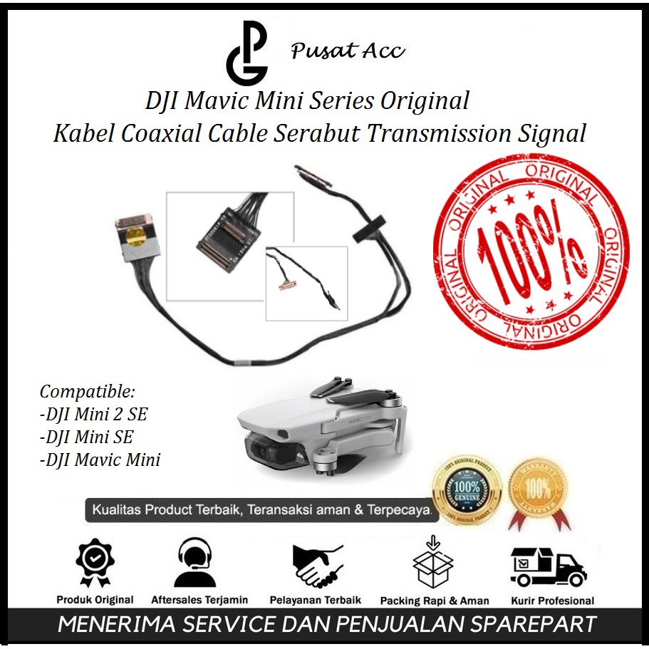 DJI Mavic Mini Coaxial Cable Serabut Transmission Signal Original for Mavic Mini 2/Mini SE Kabel Cabel