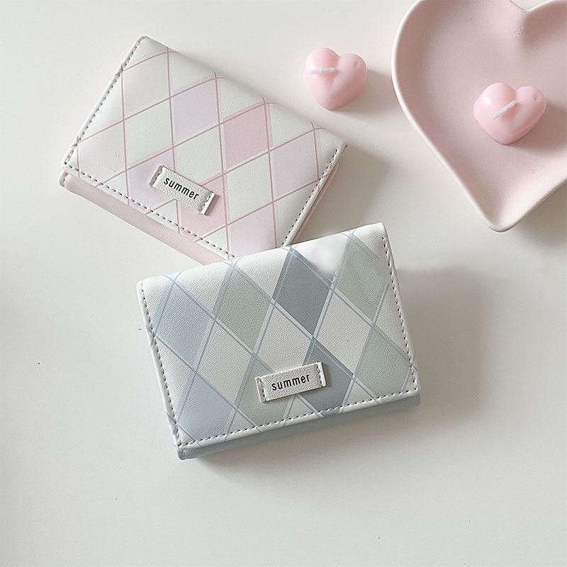 SUMMER Wallet Simple Dompet Bag Stylish folding crocoVintage Lipat Fashion Wanita Motif Lucu Mini Kecil Kotak Pink Blue Jims Honey Korean Style Aesthetic Chikoisme