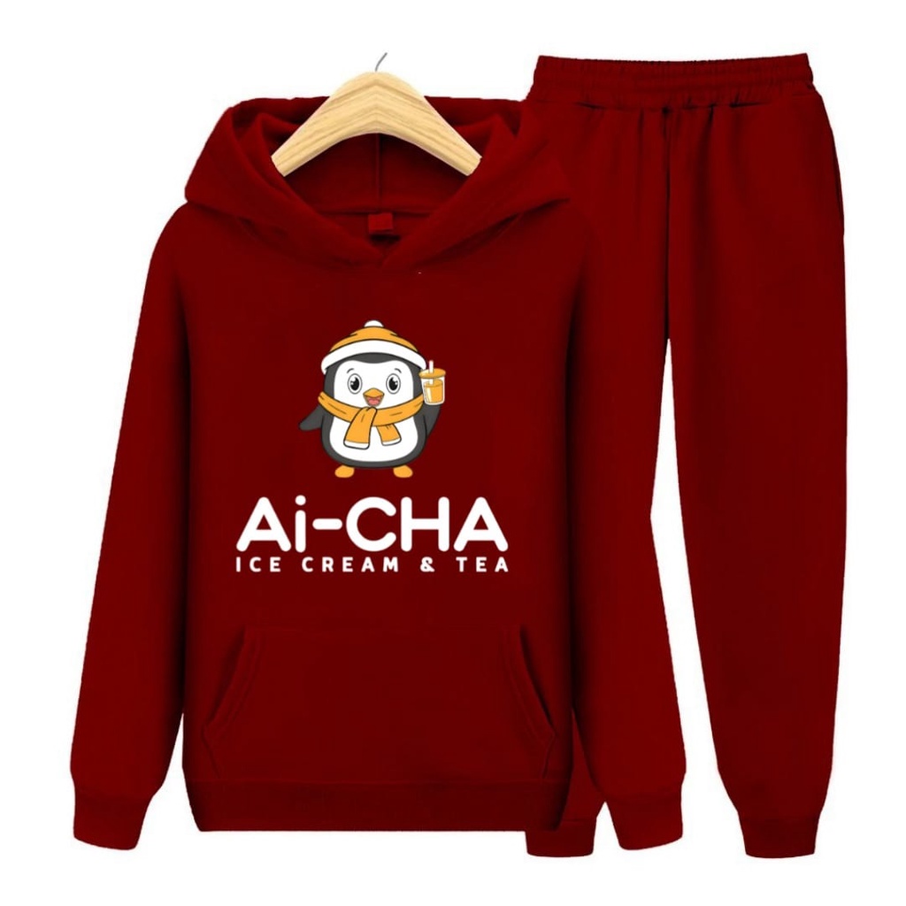 Setelan Sweater anak AICHA Tea &amp; Ice Cream /Baju Sweater Hoodie Anak