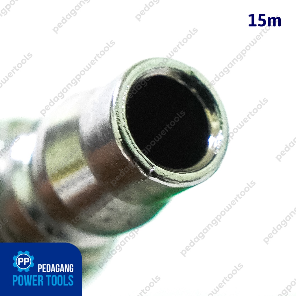 TEKIRO Selang Recoil Hose 15 meter Hijau Spiral Kompresor Angin Udara