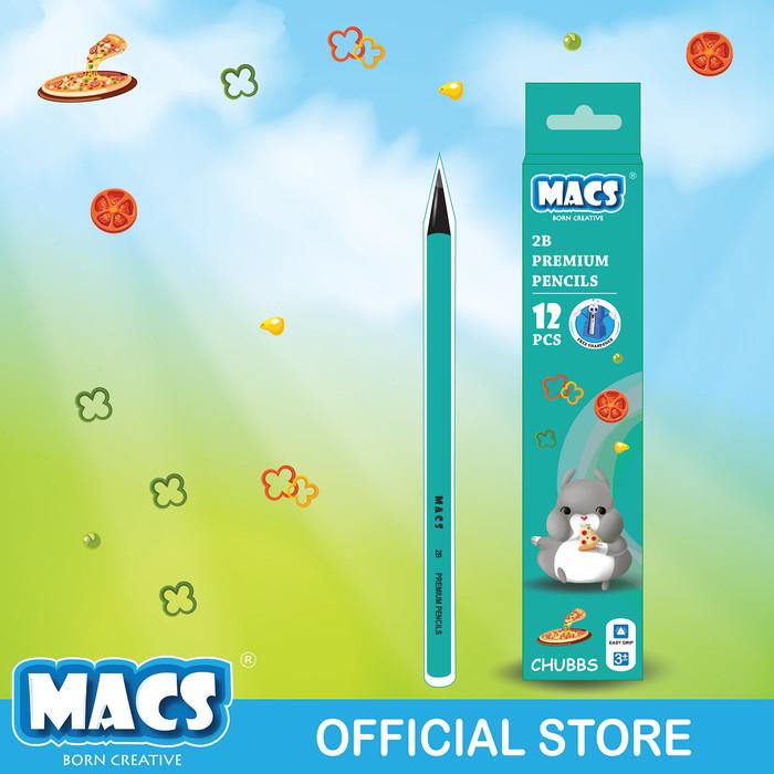 

Macs 2B pensil hitam Premium segitiga - CHUBBS Best Seller